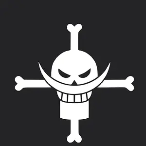 White Beard Logo Anime Sticker - High-Quality Vinyl Decal for Fans