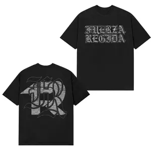 Fuerza Regida Gothic Logo T-Shirt – Double Sided Regional Mexican Graphic Tee, Soft Cotton Latin Music Streetwear Shirt, Corridos Tumbados Fan Gift