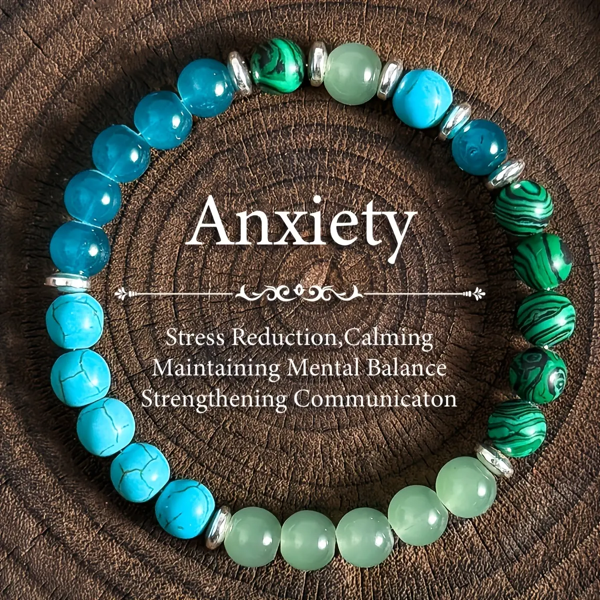 Anxiety Relief Bracelet With 8mm - Elastic, Mental Balance & Communication