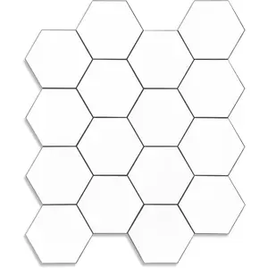 10 Sheets Hexagon Peel and Stick Backsplash,Self Luxury Faux Marble Tile,Pure White Wall Tile for, Stick on Backsplash Tiles for,RV,Laundry