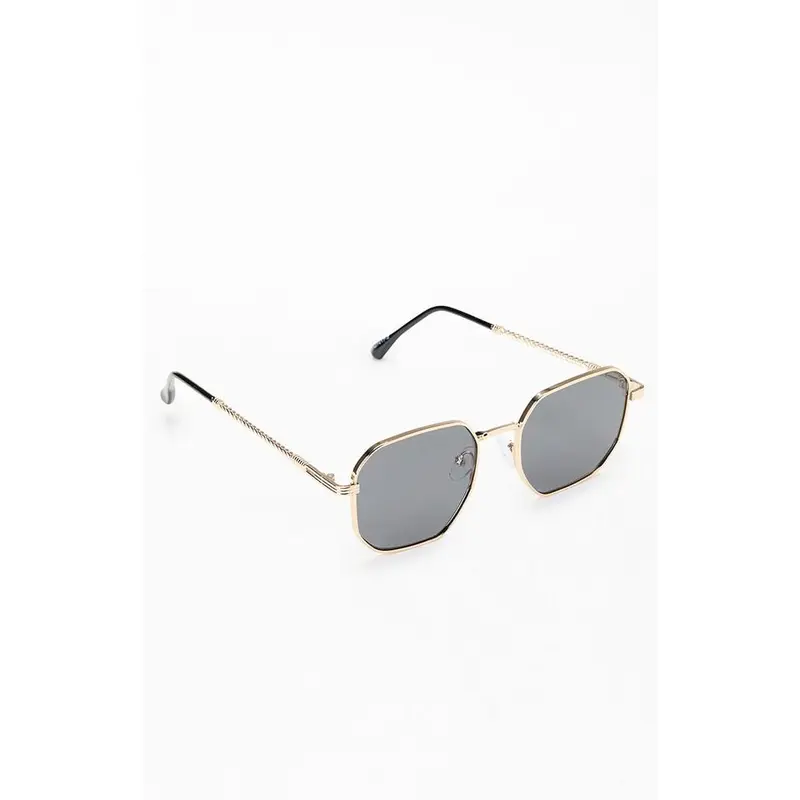 Pacsun Men's Gold Metal Rectangle Frame Sunglasses