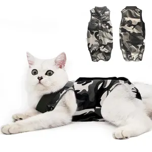 Cat Recovery Suit for Male and Female Surgical Post Surgery Soft Cone Onesie Shirt Clothes Neuter Licking Protective Diapers Outfit Cover Kitten Spay Collar Calming