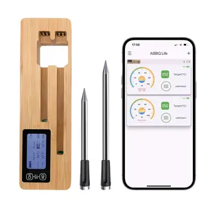 Wireless Meat Thermometer, 1 Box Smart Digital Cooking Thermometer with Wireless Probe, Bluetooth-compatible Food Thermometer for BBQ, Oven