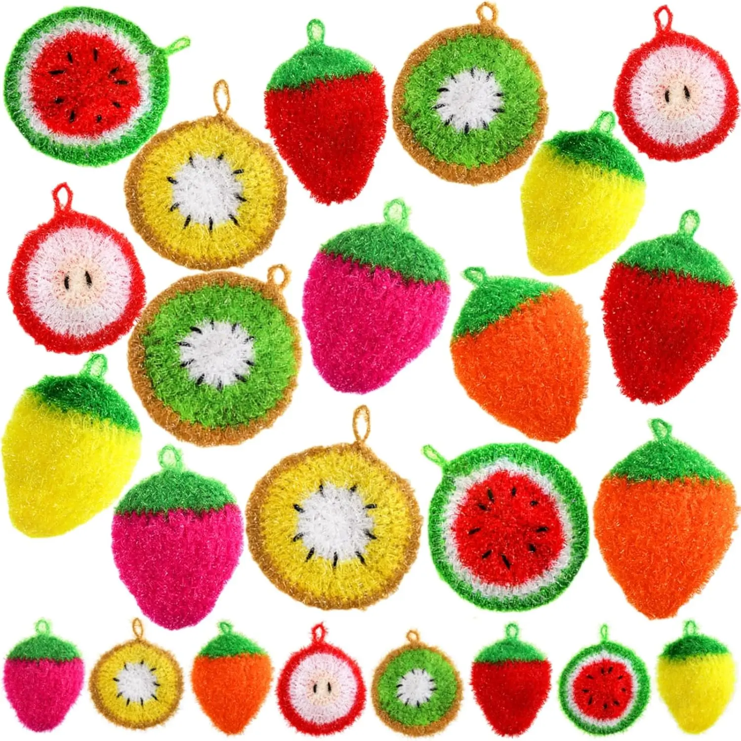 16 count Fruit Dish Scrubber, Non Scratch Dish Washing Sponge, Double Layer  Kitchen Scrubber Cleaning Sponge for Dishwashing, Cleaning Dishes, Cookware Tubs Sinks