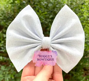 White Glitter bow/Scrunchie/headband/bow tie