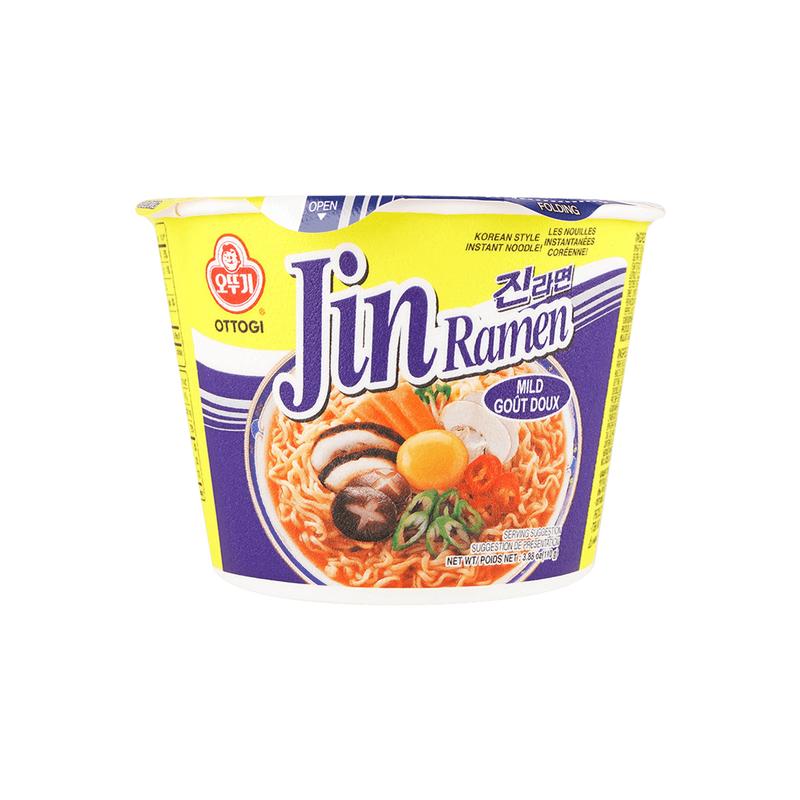 OTTOGI Jin Ramen Mild Bowl 110g - Authentic Korean Instant Noodles, BTS Jin Collaboration, Mild Spicy Flavor