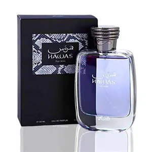 Rasasi Hawas For Him 3.4 oz EDP Spray - Floral Fragrance with Bergamot Lemon Apple & Plum Top Notes for Men - Eau de Parfum - Item Number 614514331026