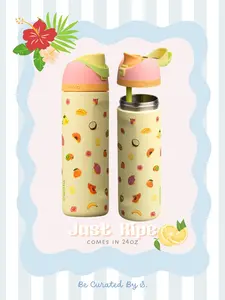 Owala FreeSip 32oz Just Ripe Fruit Edition Insulated Stainless Steel Water Bottle with Leakproof Lid for Sports & Travel Drinkware Birthday Bash New 2026