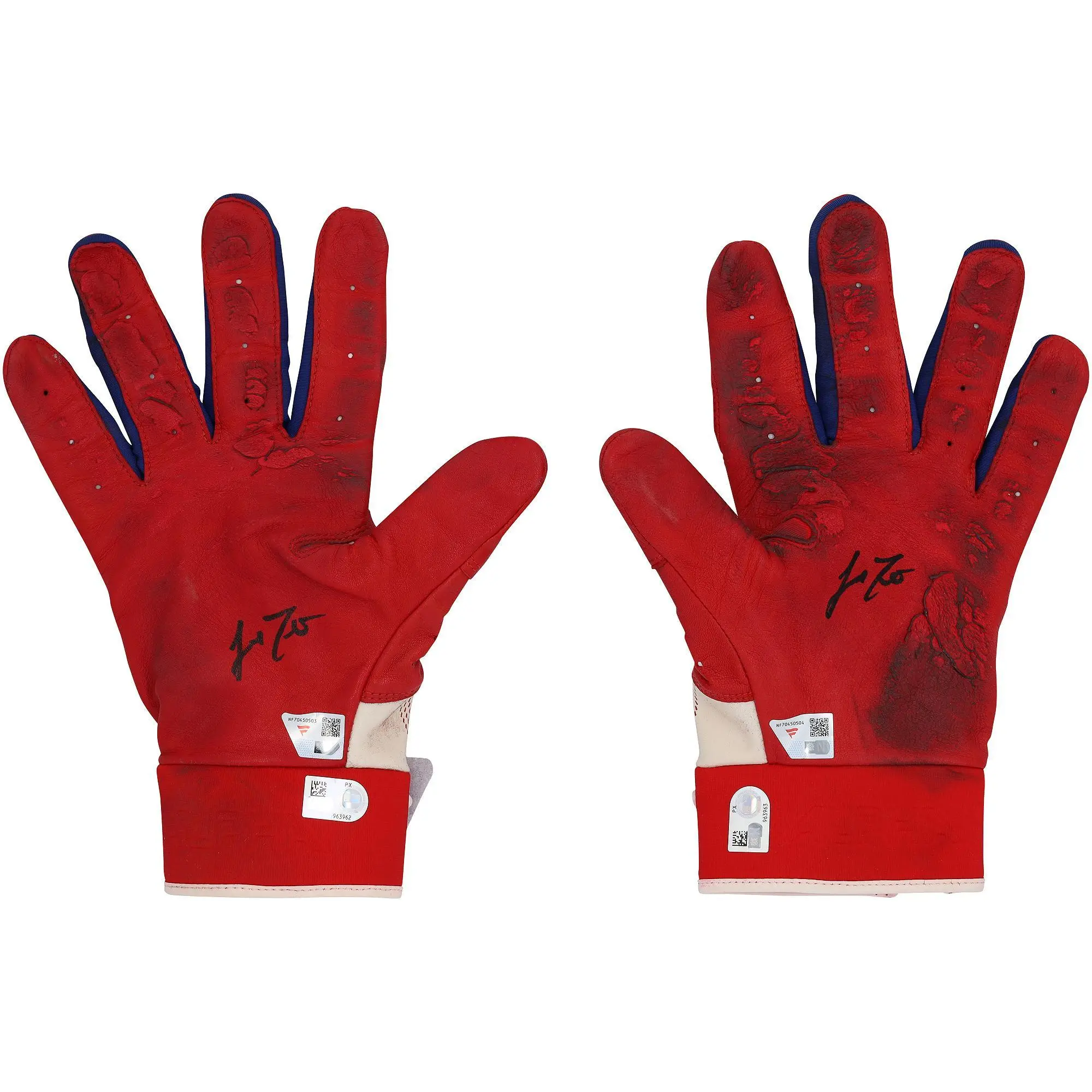 J.T. Realmuto Philadelphia Phillies Autographed Game-Used Red Nike Batting Gloves from the 2025 MLB Season - NF70450503-04 - Fanatics Authentic Certified