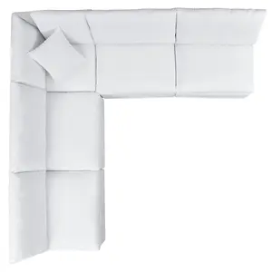 Commix 5-Piece Outdoor Sectional Sofa with Sunbrella Fabric - White Collection for Patio Spaces by Patio Elegance