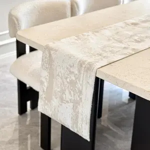 Table Runner Cashmere Texture for Home Decor 72 Inches Long Farmhouse Table Runner Cotton Table for Dining Table Decoration (Beige, 12x72 Inch)