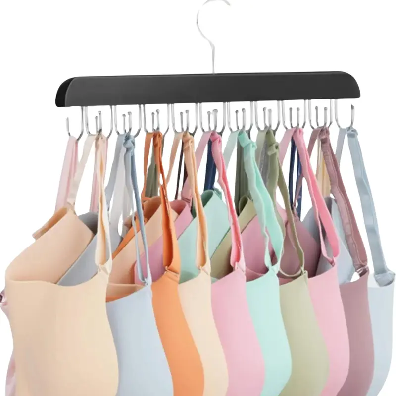 Bra Hanger for Closet, Tank Top Hanger 20 Hooks Capacity, Wood Space Saving Hanger Closet Organizers and Storage (Pack 1)   Hanging Wooden