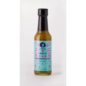 Hot N Saucy Garlic N Peperoncini Hot Sauce, 5 oz- Ideal for Cooking and Flavoring