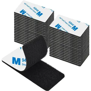 Household daily necessities Strong Adhesive Hook and Loop Strips 1.18" 1.97" - 20 Pairs Heavy Duty Fasteners - Black Nylon Material - Peel and Stick Mounting for School & Craft Projects