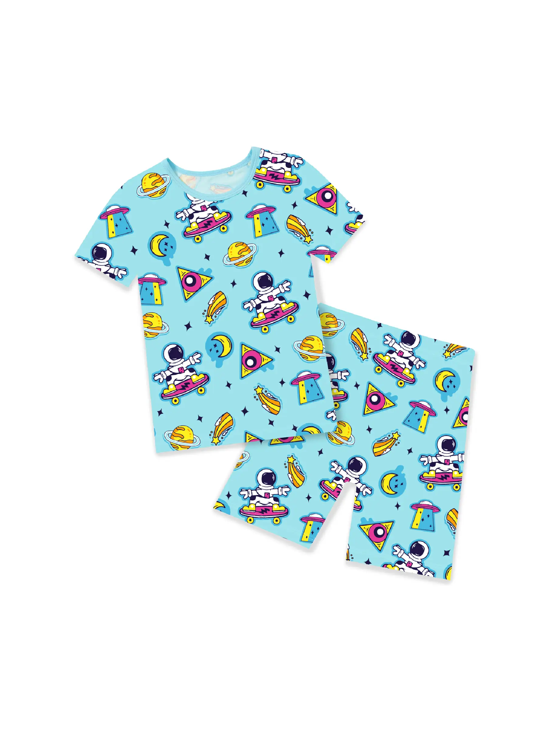 FINAL SALE babee Reshinee Bamboo Pajama Sets for Boys, Snug-fitting, Ages 2-8, Summer, No Fire Retardant, Soft, Breathable, Stretchy, Adorable Gifting