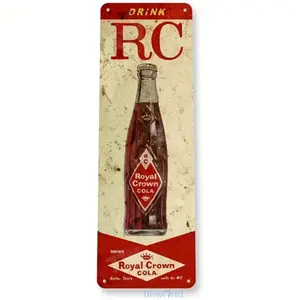 Aluminum Vintage Royal Crown Cola Wall Art Rustic Home Decor Aluminum Sign for Kitchen Bar Garage Man Cave American Style 60s