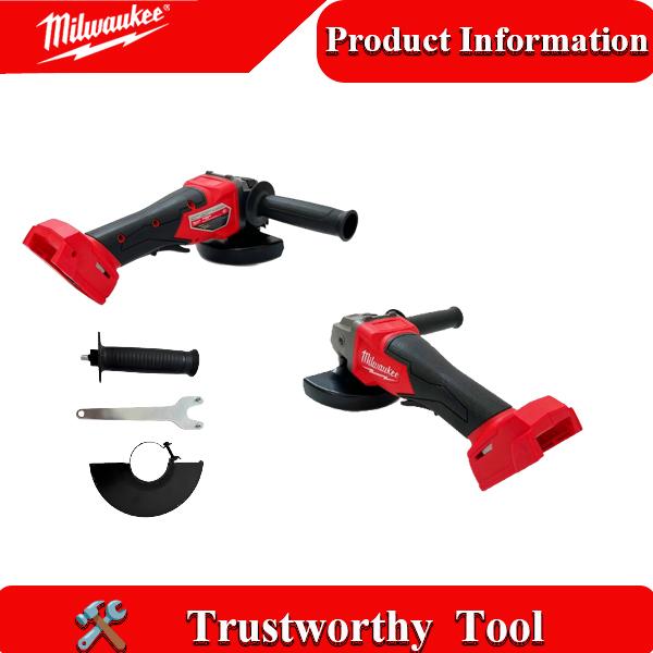 Milwaukee M18 Brushless Cordless 4-1/2" Angle Grinder - Paddle Switch, Tool-Free Guard Change, Variable Speed, Tool Only or Kit with 1 Battery & Charger for Metal Cutting, Grinding and Polishing