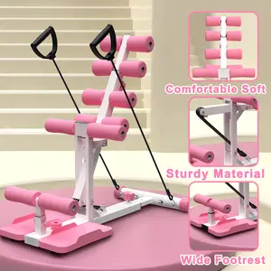 [Ridenue]Deep Squat Machine for Home, Squat Assist Trainer with Resistance Bands for Glutes, Core and Legs Workout, Pink