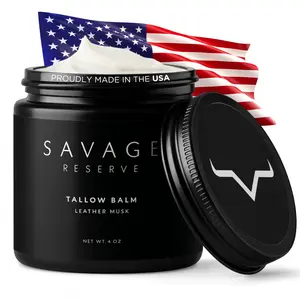Savage Reserve Whipped Tallow Balm – Beef Tallow Moisturizer for Hard-Working Skin – Face, Body, Beard – Mild Musk