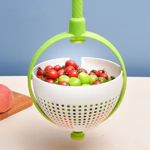 Colander Salad Spinner Kitchen Gadget Fruit Vegetab Washing Basket Lettuce Spinning Colander Kitchen Tool Kitchen Accessories FUYAOZHISHANG