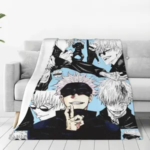 Jujutsu Kaisen Satoru Gojo Throw Blanket Couch Bed Sofa Soft Lightweight Warm Cozy Flannel Fleece Bed Blanket For Kids Adults Gift Multiple Sizes Available 80"X60"