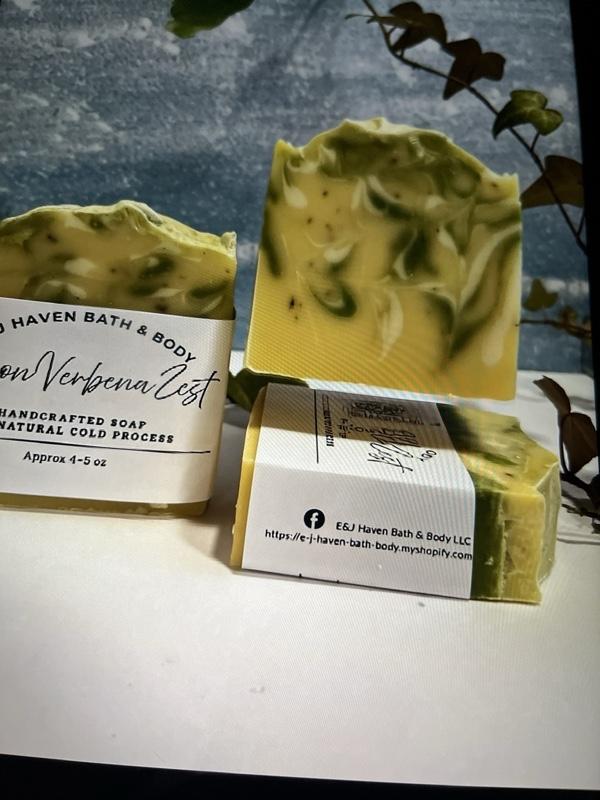 Handmade Lemon Verbena Soap Natural Cold Process 4-5 oz Bar