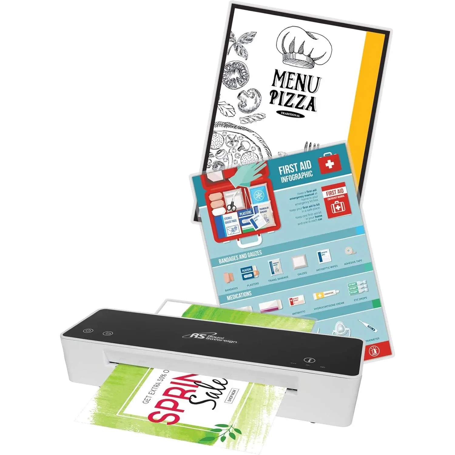Royal Sovereign, Thermal Laminating Pouches, 3 Mil, Menu Size 18 x 12 x 0.1 Inches, Clear Gloss, 25 Pouches (RF03MENU0025)