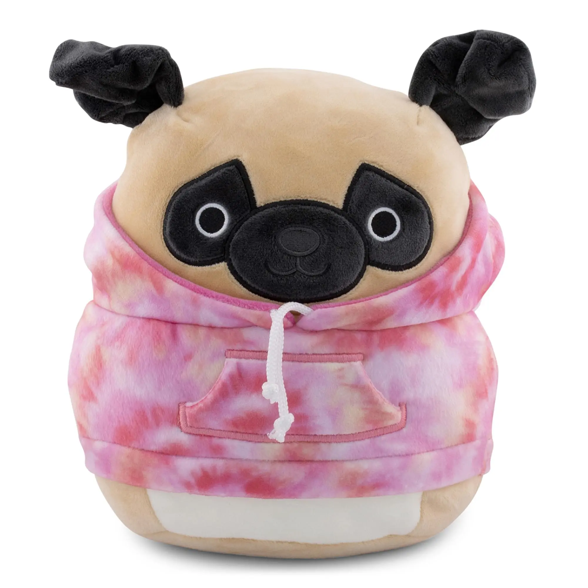 Officially Licensed Squishmallows Hoodie Squad 8-in Cute Stuffed Animal Plush, Prince The Pug, Cute Stuffed Animals