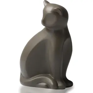 Pet Urns for Cats, Elegant Ceramics Keepsake for Pet Ashes, Small Brown Memorial Box with Seal Kit(10lbs)
