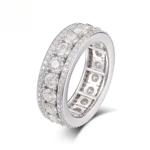 8mm Statement Ring for Men | Lab-Created Moissanite, S925 Sterling Silver Hip Hop Design, Urban Jewellery