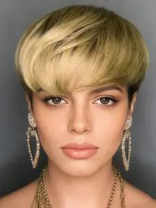 1b27 Pixie Cut Wig Human Hair, Short Pixie Cut Wigs for Women, Natural Looking Human Hair Wig, Perfect for Daily Use, Stylist Friendly Wig