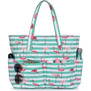 Beach Bags for Women Large Waterproof Sandproof Beach Tote Swim Pool Bag with Zipper for Travel Vacation Essentials