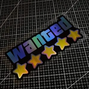 1PC Personalised Limited Edition Five-star WANTED Waterproof Car Stickers Window and Bumper Decorative Stickers for Cars Trucks Motorbikes Electric Cars Scooters Helmets Chassis Laptops Body Scratches Masking Vinyl Sticker Universal Car Sticker