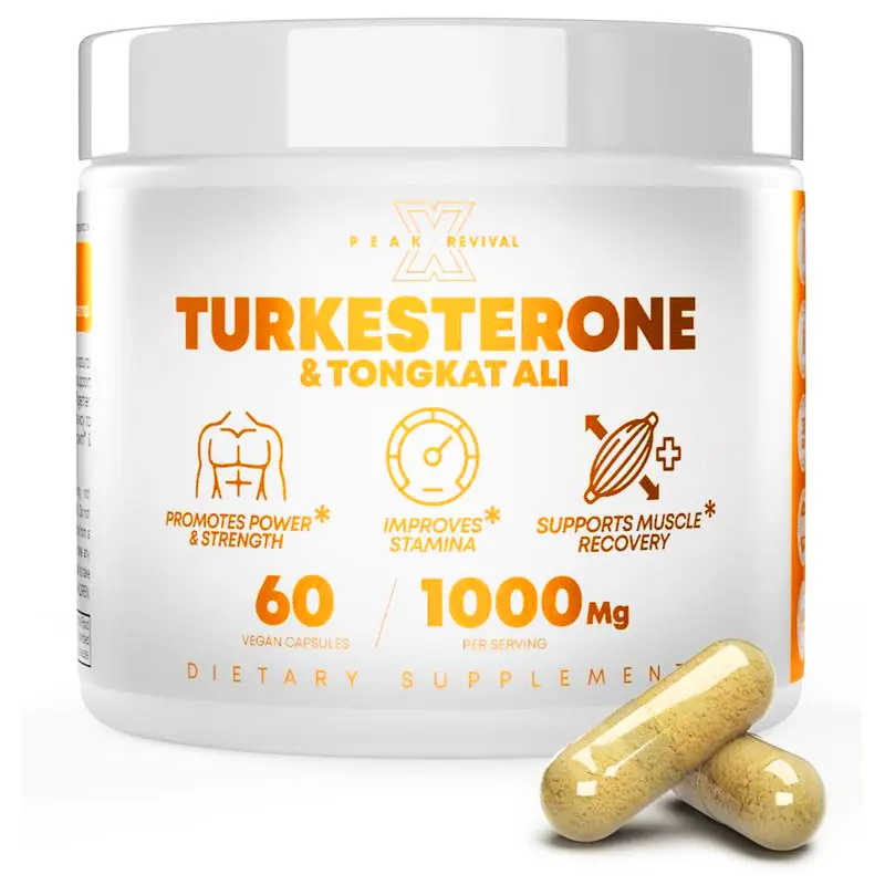 Peak Revival-X Turkesterone & Tongkat AliBotanical Dietary Supplement 2-Pack -1000mg per Serving - 120 Capsules Each -Non-GMO, Gluten-Free Fitness,Bodybuilding, Natural Fitness & WorkoutSupplement, Bodybuilding Supplement