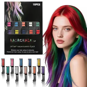 12-Color Hair Chalk Comb Set, New Hair Chalk Comb Temporary Hair Color Dye for Girls Kids- Temporary Hair Dye for Girls, Kids, Teens | Washable, Safe, DIY Hair Color for Parties, Cosplay, Halloween, Daily Use
