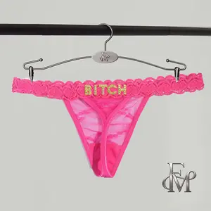 Personalized Thongs with Names,Custom Thongs with Name On It,Customized Lace Underwear Panties with Rhinestone Shiny Letter Name for Women Girlfriend, custom lingerie with names,Valentines Day