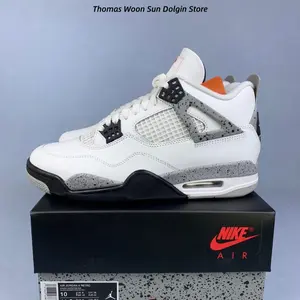 White cement fashionable classic sports shoes, outdoor running shoes, comfortable basketball shoes