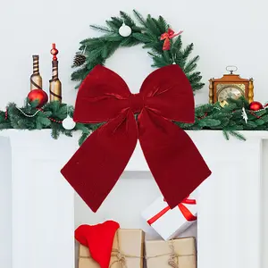 Large Christmas Velvet Bow Decoration Classic Red Bow for Christmas Tree Gift Packaging Weddings Thanksgiving New Year Valentine's Day Festive Occasions