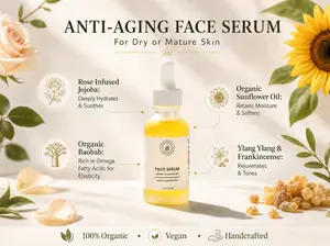 Small Batch Organic Herbal Anti-Aging Face Serum with Sunflower & Jojoba for Dry Skin Repair 1 fl oz Vegan Oil