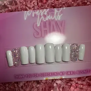 GEL Shay LLC Classy White Press On Nails for Women - Long-Lasting Gel Nails with Easy Application, Set Not Acrylic, No Toes Included - Cutics, Comfort, Manicure