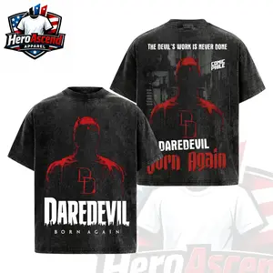 Daredevil “BORN AGAIN” Premium Washed T-Shirt, The Man Without Fear Fans T-Shirt, Daredevil Fans Club T-Shirt, Dark Superhero T-Shirt, Comic Book Fans T-Shirt, Superhero Graphic Tee.
