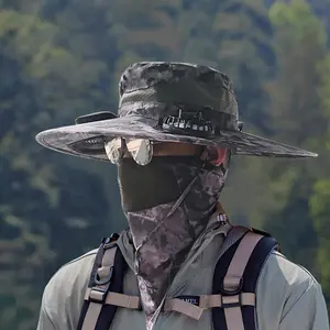 Solar Fan Hat | Cooling Sun Hat with Dual Solar Powered Fans, Wide Brim UV Protection Fishing Hat with Neck Gaiter for Hiking Camping Gardening Outdoor Work
