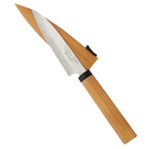 Kanetsune KC075 Fruit Knife | 3.66" Pointed Tip | 420J2 Steel | Cherry Wood Handle