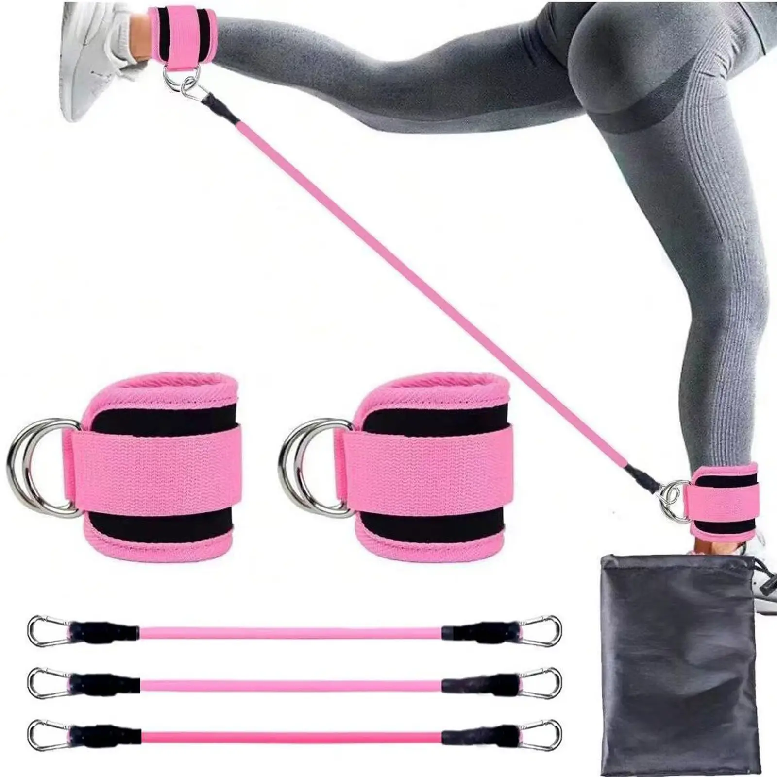 Multifunctional Pilates Bar Kit with Adjustable Elastic Resistance Band - Home Sports & Outdoor Equipment for Arm Strength Training, Full Body Workouts
