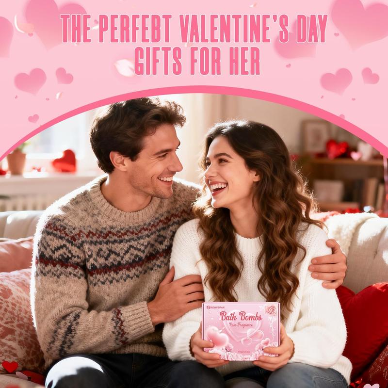 Luxury Rose Bath Bombs for Relaxation and Self Care, Handmade Spa Bath Experience with Natural Essential Oils, Calming Wellness Treat for Home Use, Popular Valentine and Birthday Gift Ideas for Women and Men