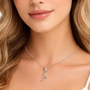 925 Sterling silver women's initial necklace
