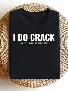 Men'S Funny Drug Joke T Shirt I Crack Dark Humor Slogan Olive Green Casual Crew Neck Short Sleeve Summer Top with Edgy One Liner Machine Washable for Parties & Casual Attire