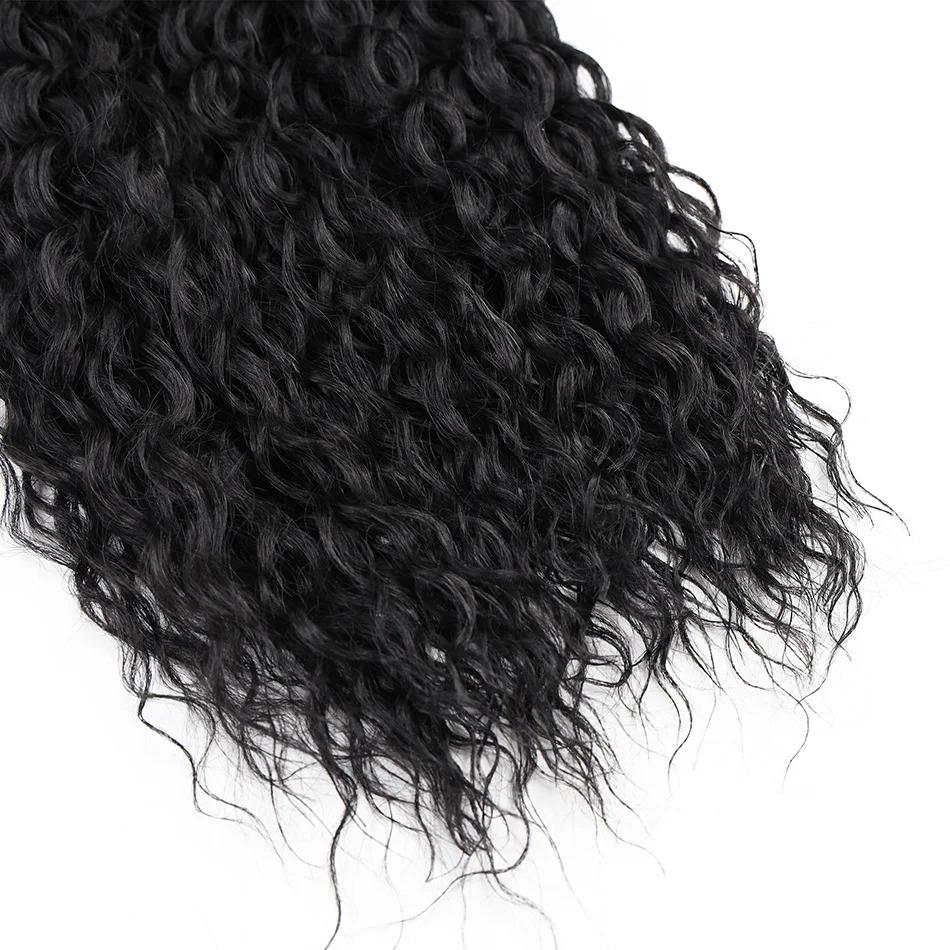 Kinky Curly Hair Bundles Synthetic Hair Extensions Blonde Two Tone Color Hair Weave Bundles Thick 300g For Women Free Shipping