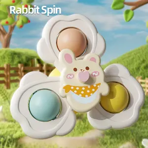 [Fun Animal Toy] 3 New Upgraded Durable Animal Rotating Suction Cup Top Toy Set |   Fun, Safe Rotation, Children's Fun Bathing/Playing/Eating Toys - Perfect Gift for Halloween, Thanksgiving, Christmas, Birthdays