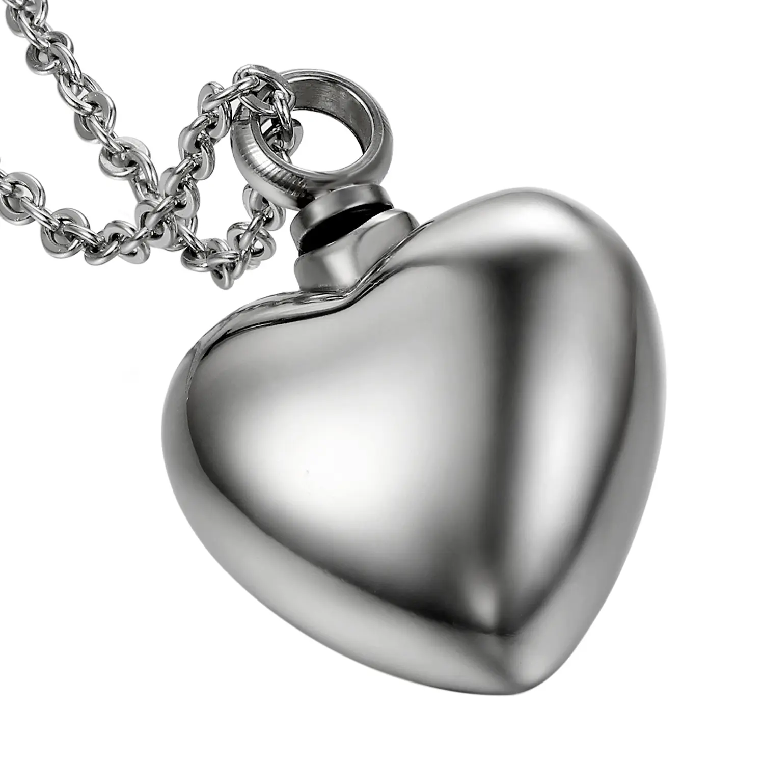 OIDEA Women's Polished Stainless Steel Heart Charm Locket, Openable Pendant Necklace for Photos, 18" Chain, Heart Charm Necklaces, Clavicular Necklaces